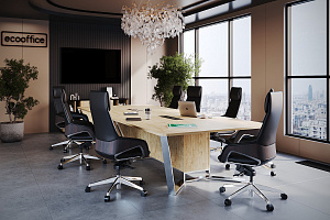 Кресло руководителя EXECUTIVE Тиквуд Светлый / Натуральная кожа фото